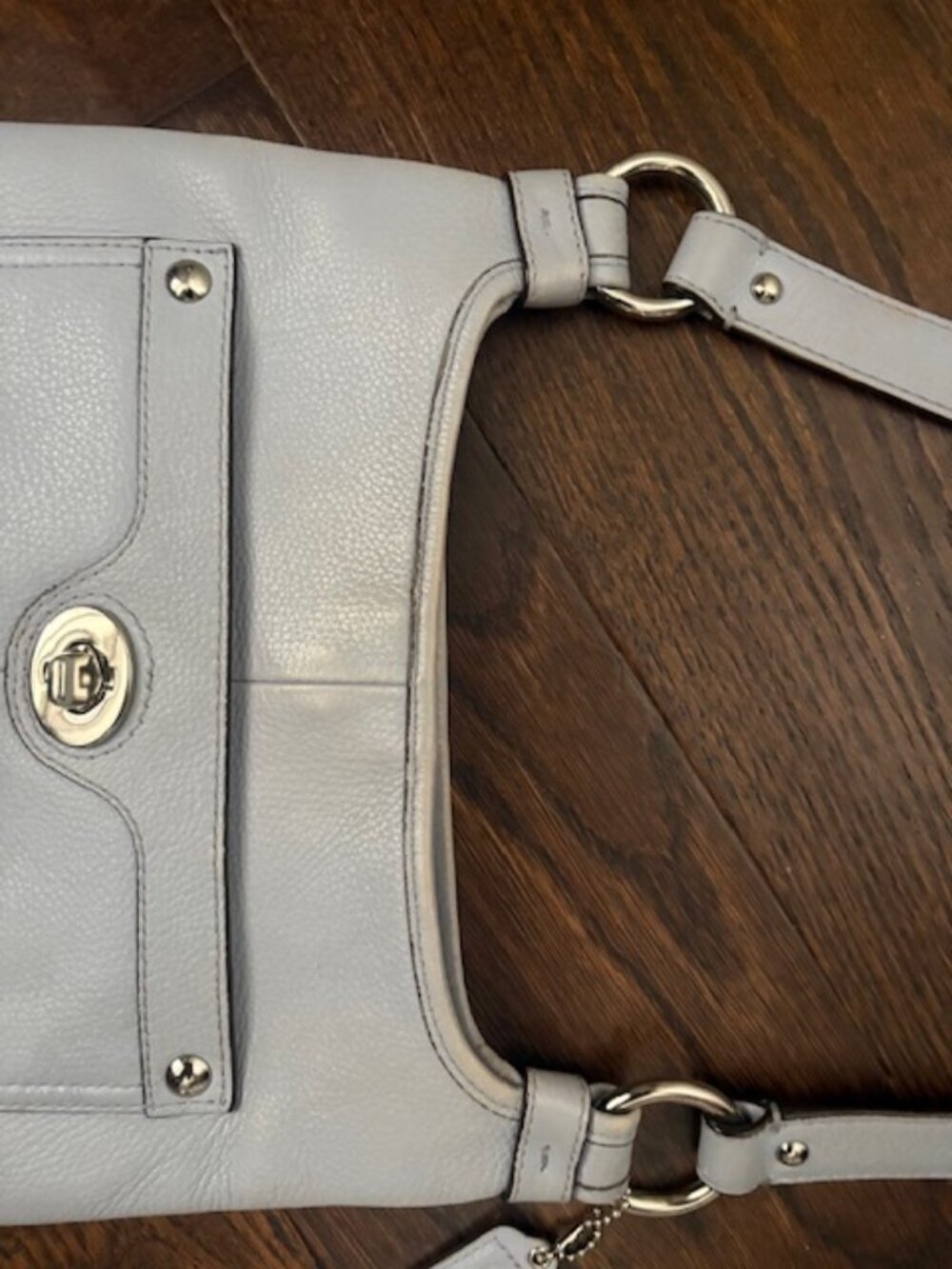 Coach Periwinkle Leather Crossbody Bag | Authentic | Original Tags & Care Card - Picture 3 of 16